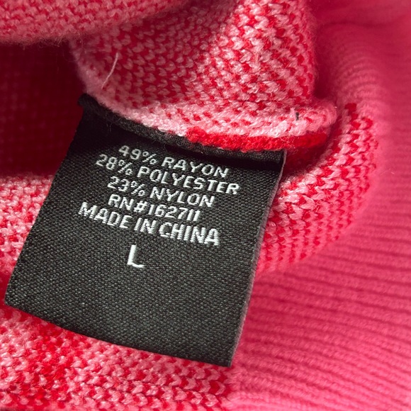 33 Degrees Pink and Red Heart Cardigan women sz Large Valentines cottagecore - Picture 8 of 12